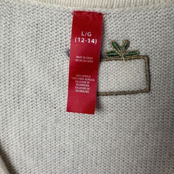Holiday Christmas Ugly Sweater Vest Women's Large White Embellished Button Front - Picture 5 of 9